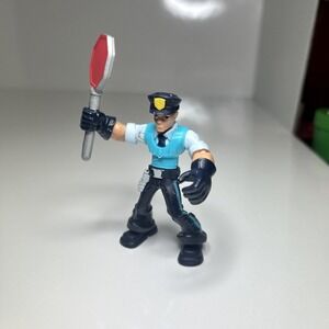 2009 Hasbro ADVENTURE HEROES Action Figure Police Man With Sign Stop Go Officer